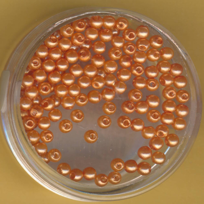 0703-03074 Wachsperlen 3mm orange 120 Stück in Dose