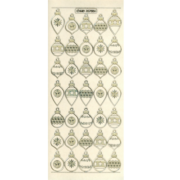 kv357006g Sticker Weihnachtskugeln gold transparent