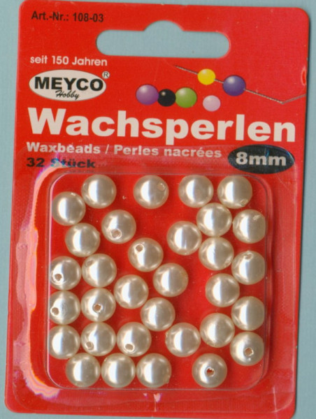 10803 Wachsperlen 8mm champagner 32 Stück