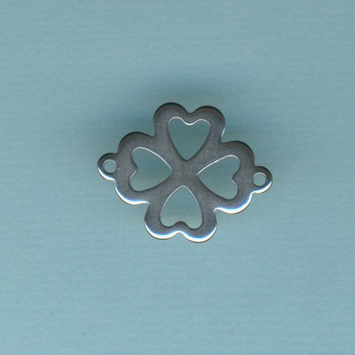 l2001891 304 Edelstahl Armbandverbinder Kleeblatt 21x16mm