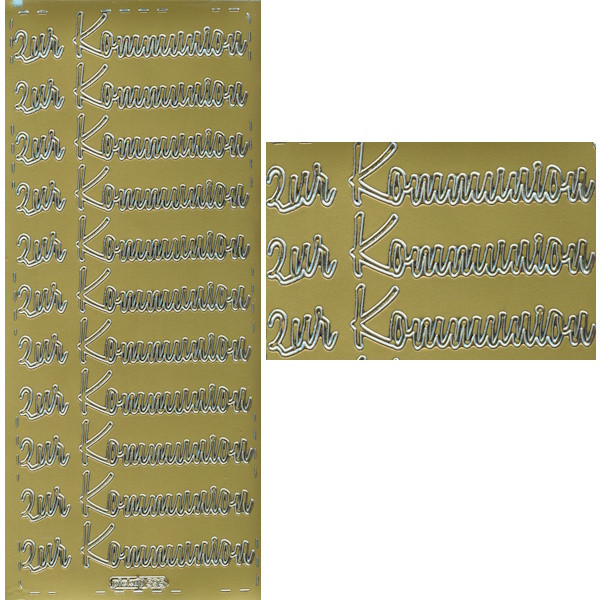 pu595g Sticker Kommunion 3 gold