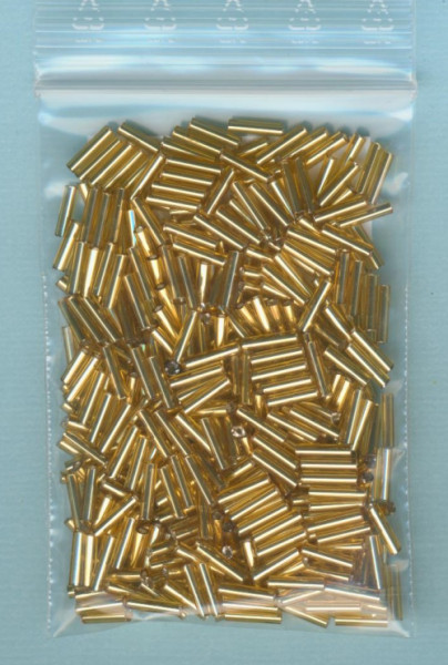 34048232 Glasperlen Stifte 6mm gold Silbereinzug 15g in Packung