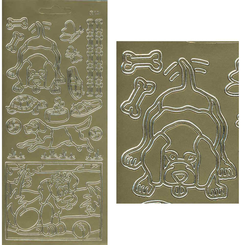 531g Sticker Hunde 2 gold