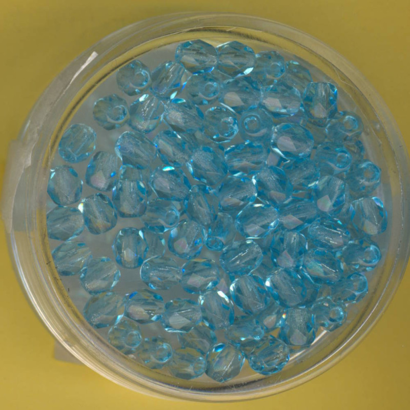 0730-04185 Glasschliffperlen 4mm transparent aqua 100 Stück