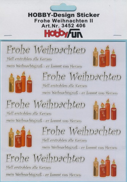 3452406 Hobby-Design Sticker Frohe Weihnachten II