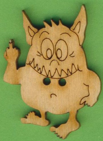 Holzknopf Monster 4cm