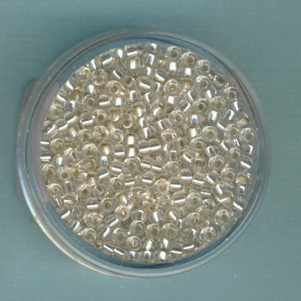 9674054 Miyuki-Rocailles 2,5mm Silbereinzug kristall 12g