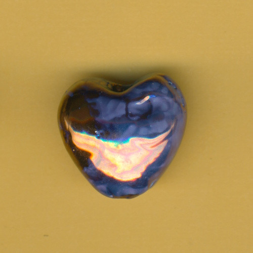 455023181 Keramikperle Herz 19x22mm flieder kupfer