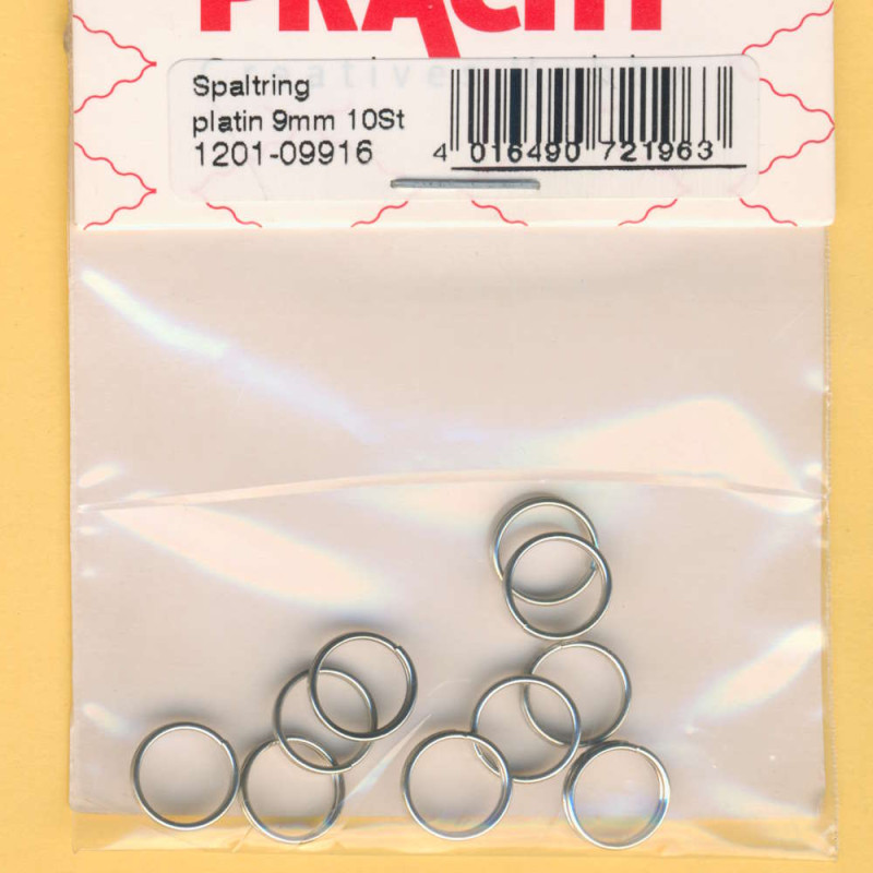 1201-09916 Spaltringe 9mm platin 10 Stück