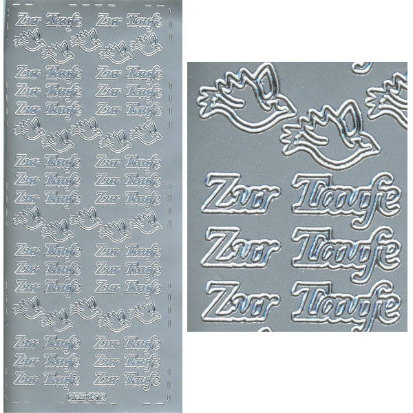 pu419s Sticker Zur Taufe 2 silber