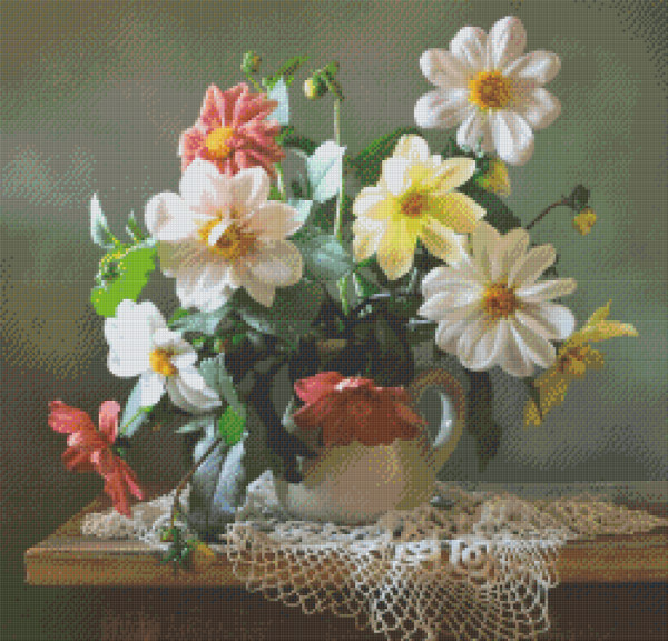 830026 Pixelhobby Klassik Set Blumen in Vase