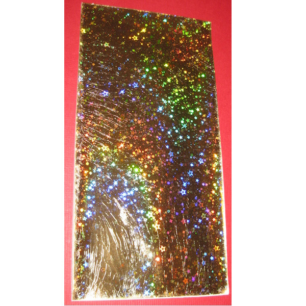 3515675 Kerzen Wachsplatte gold holografic Sterne 200x100mm