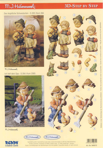 949070 3D Motivbogen A4 Hummel Das ängstliche Schwesterlein