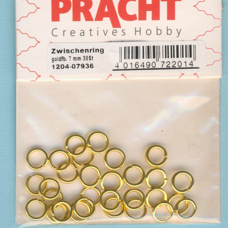 1204-07936 Zwischenringe 7mm goldfarben 30 Stück