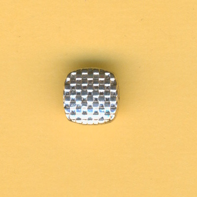 572117a Schmuckelement Viereck kariert 10x3mm versilbert