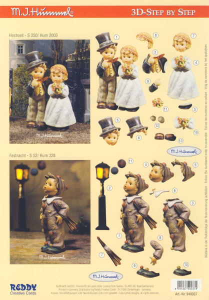 949037 3D Motivbogen A4 Hummel Hochzeit