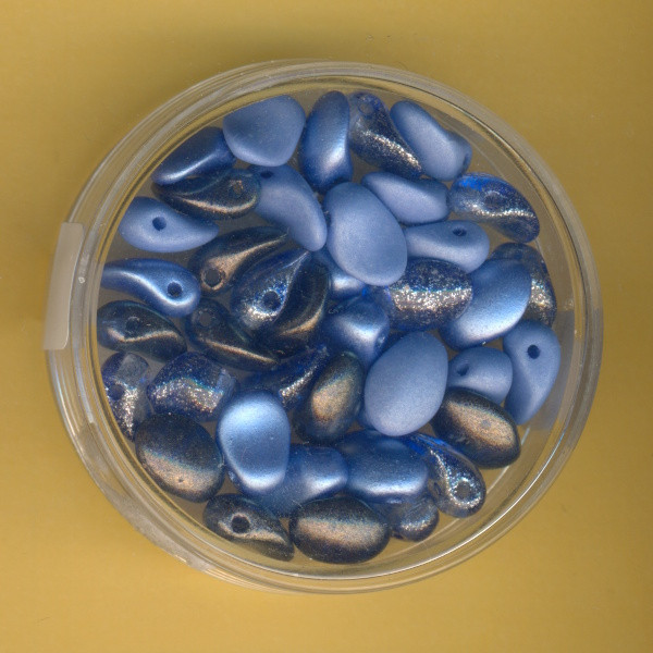 5511-08174 Glasperlen Tropfen 6x8mm blau-ton 40 Stück