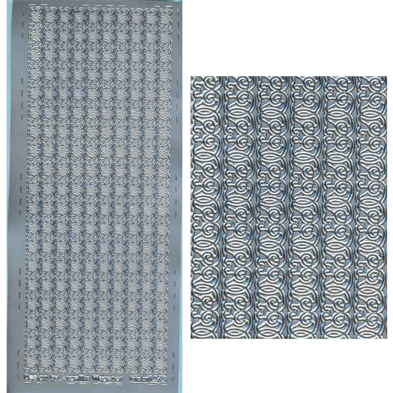 pu245s Sticker Ornamentborte 12 silber