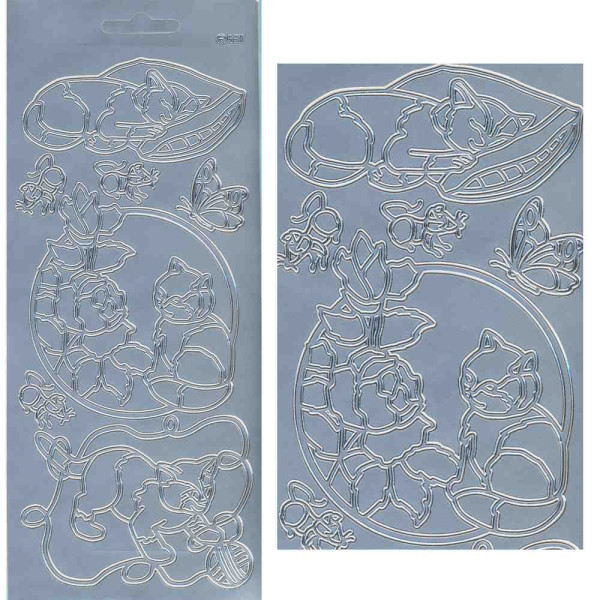 cl530 Sticker Katzen 2 silber