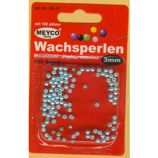 103-10 Wachsperlen 3mm türkis 125 Stück