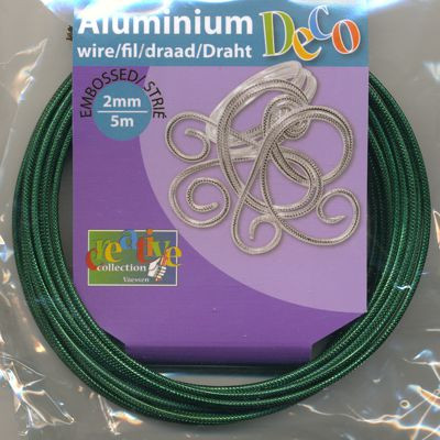 24242-009 Aludraht 2mm embossed dunkelgrün 5m