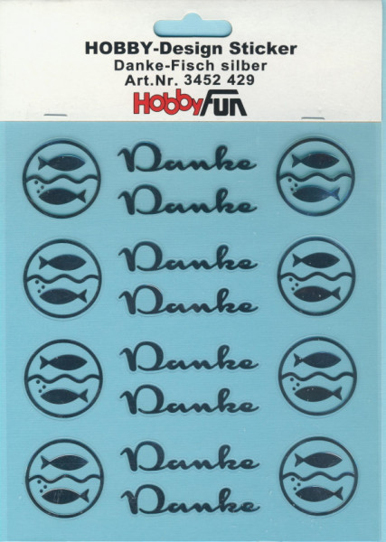 3452429 Hobby Design Sticker Danke Fisch silber