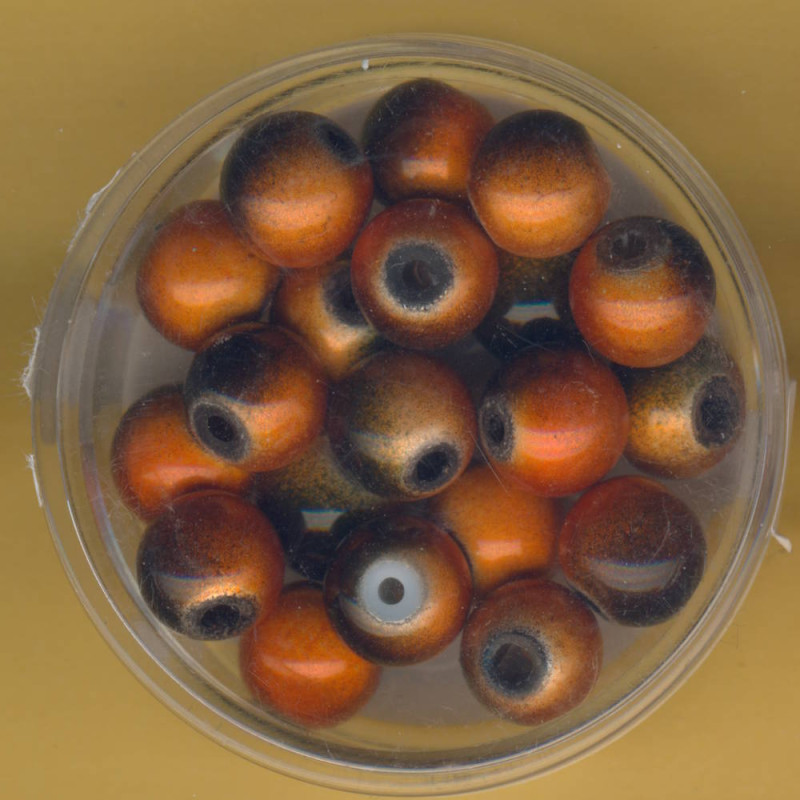 0733-08474 Miracle-Beads 8mm braun-orange 20 Stück