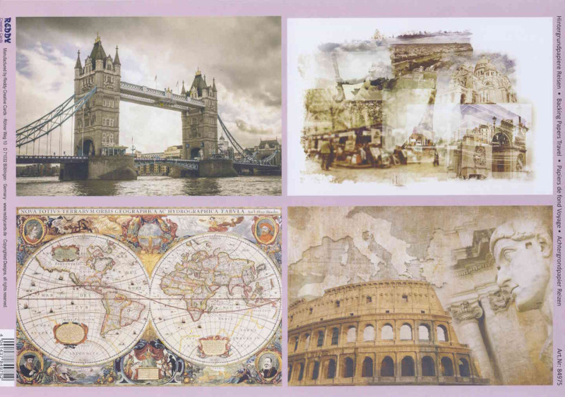 84975 Hintergrundpapier A4 Reisen