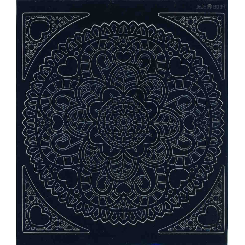 39242sch Mandala Sticker Ornament 4 schwarz