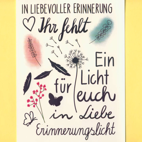 203849 Kerzentattoos Trauer 21x15cm