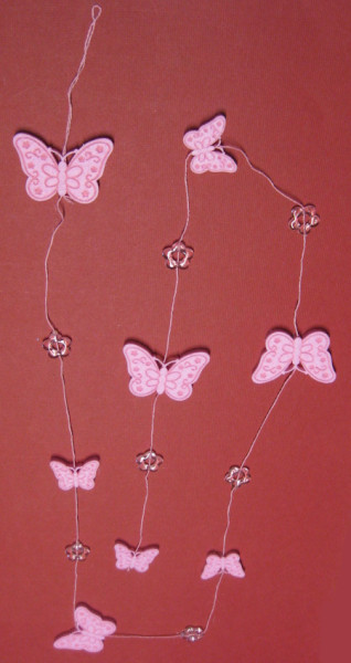 61224004 Filz Girlande Schmetterling rosa