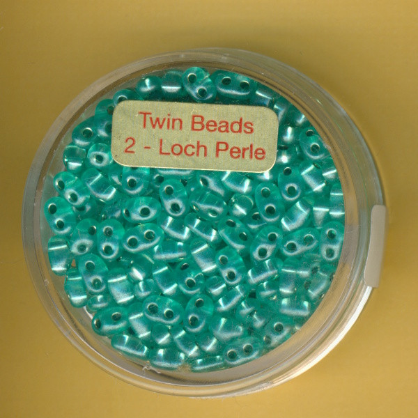 9671-05034 Glasperlen Twin Beads 2,5x5mm grün silbereinzug 12g