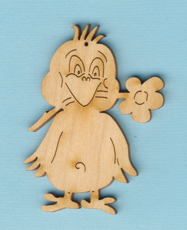kkh8506 Holz Deko Gieger mit Blume 6cm