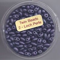 967105344 Glasperlen Twin Beads 2,5x5mm amethyst matt 12g