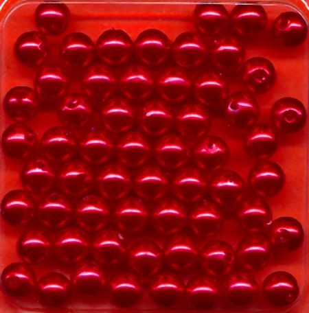 10608 Wachsperlen 6mm rot 60 Stück