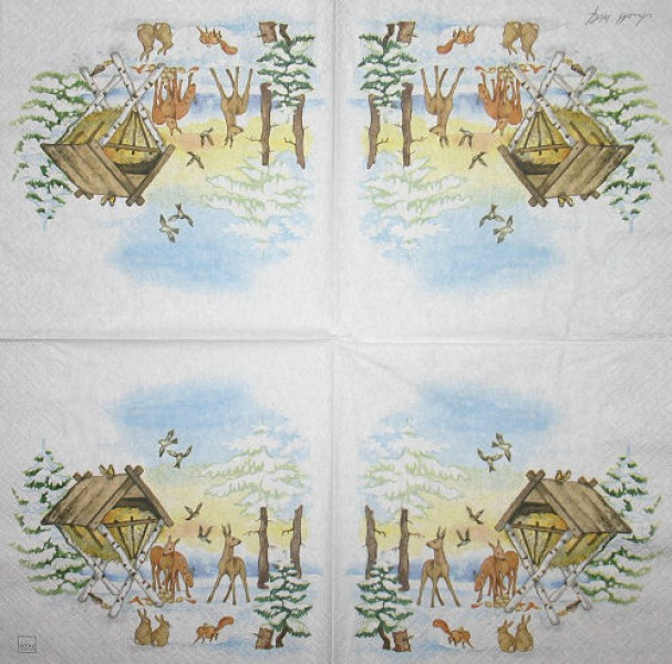 Serviette Waldtreff der Tiere
