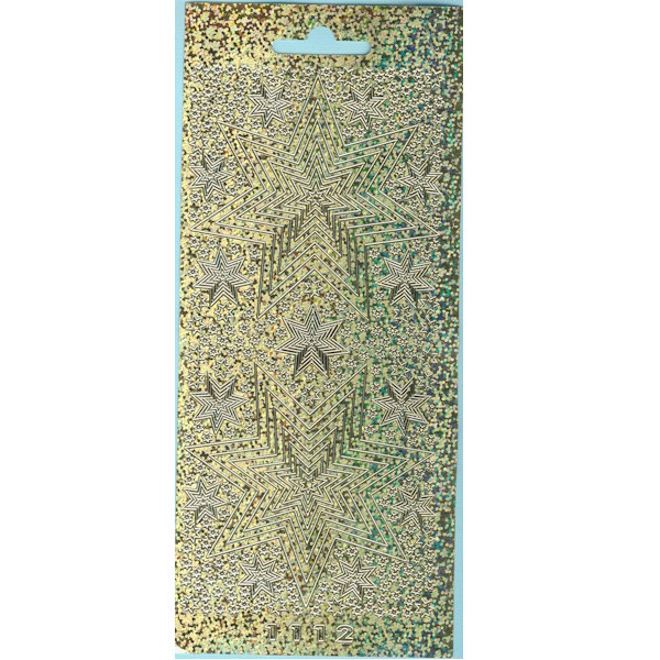 cl1112gh Sticker Sterne 5 gold hologramm