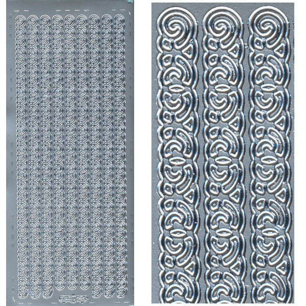 pu484s Sticker Ornamentborte 15 silber