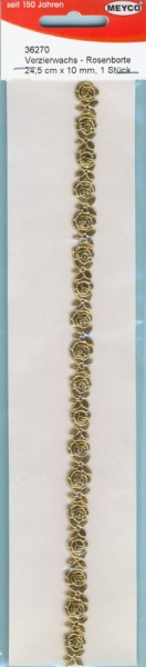 36270 Verzierwachs Rosenborte 24,5cm x 10mm gold