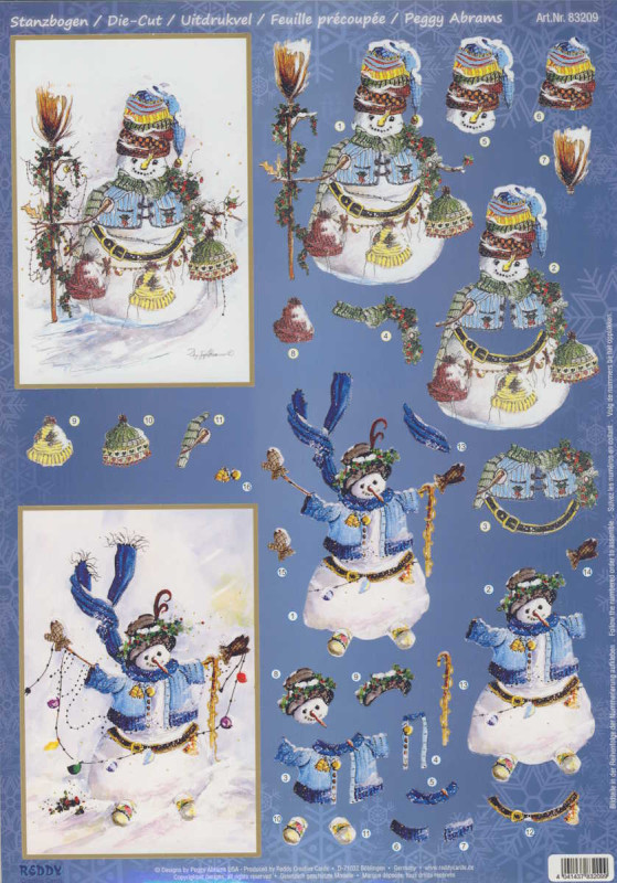 83209 3D Stanzbogen A4 Schneemann