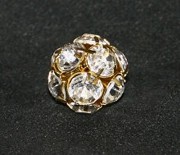 Strasskugel 10mm gold-kristall