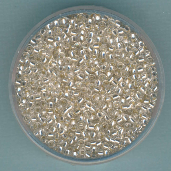9271-114 Rocailles 2mm kristall Silbereinzug 17g