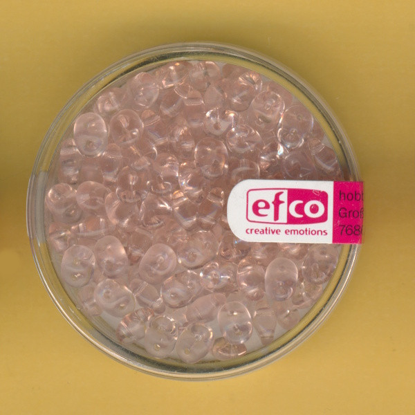1020932 Glasperlen Superduo 4x2mm rosa transparent 10g