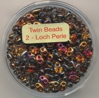 967105784 Glasperlen Twin Beads 2,5x5mm transparent multi 8g