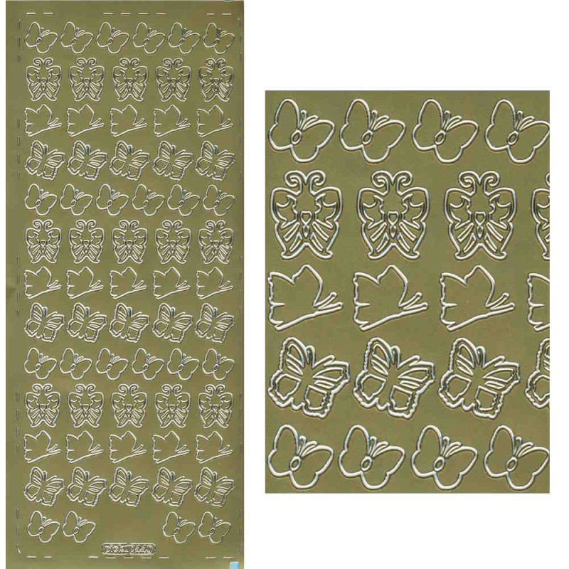 pu440g Sticker Schmetterling 7 gold