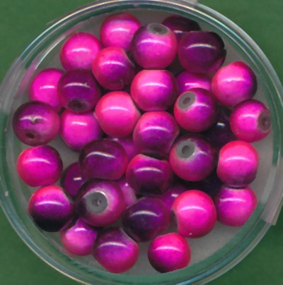 Miracle-Beads 6mm rosa-schwarz