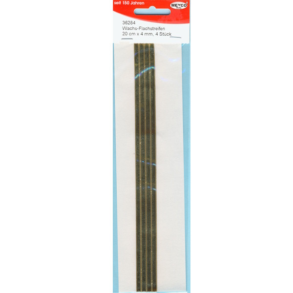 36284 Wachs Flachstreifen 200 x 4mm gold 4 Stück