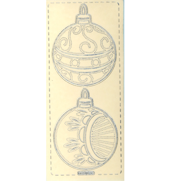pu375s Sticker Weihnachtskugeln 3 silber transparent
