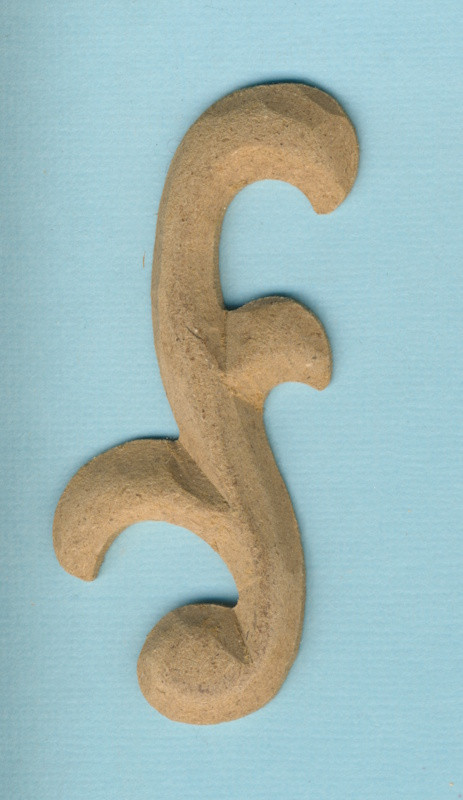 077820050 Holz Dekor Ornament geschwungen 6,8x2,8cm