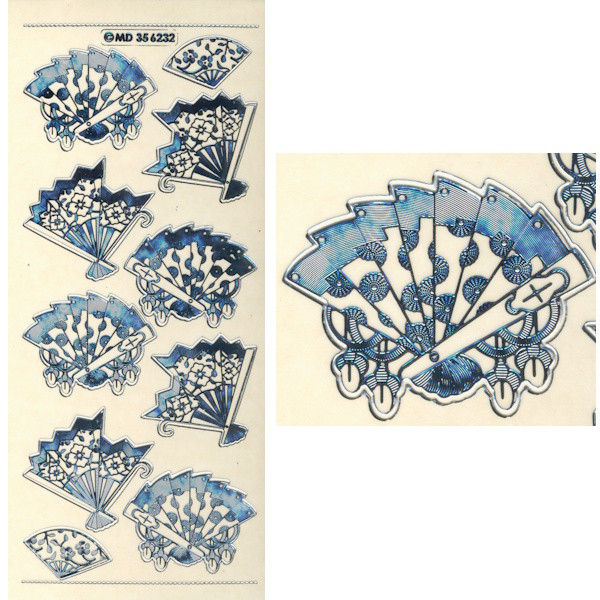 kv356232s Sticker Fächer 1 silber transparent